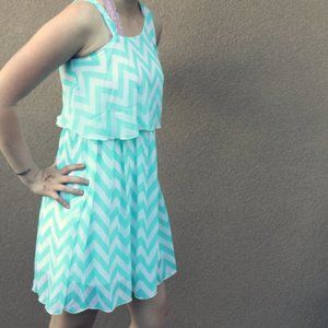 Dress, blue and white, casual, kids